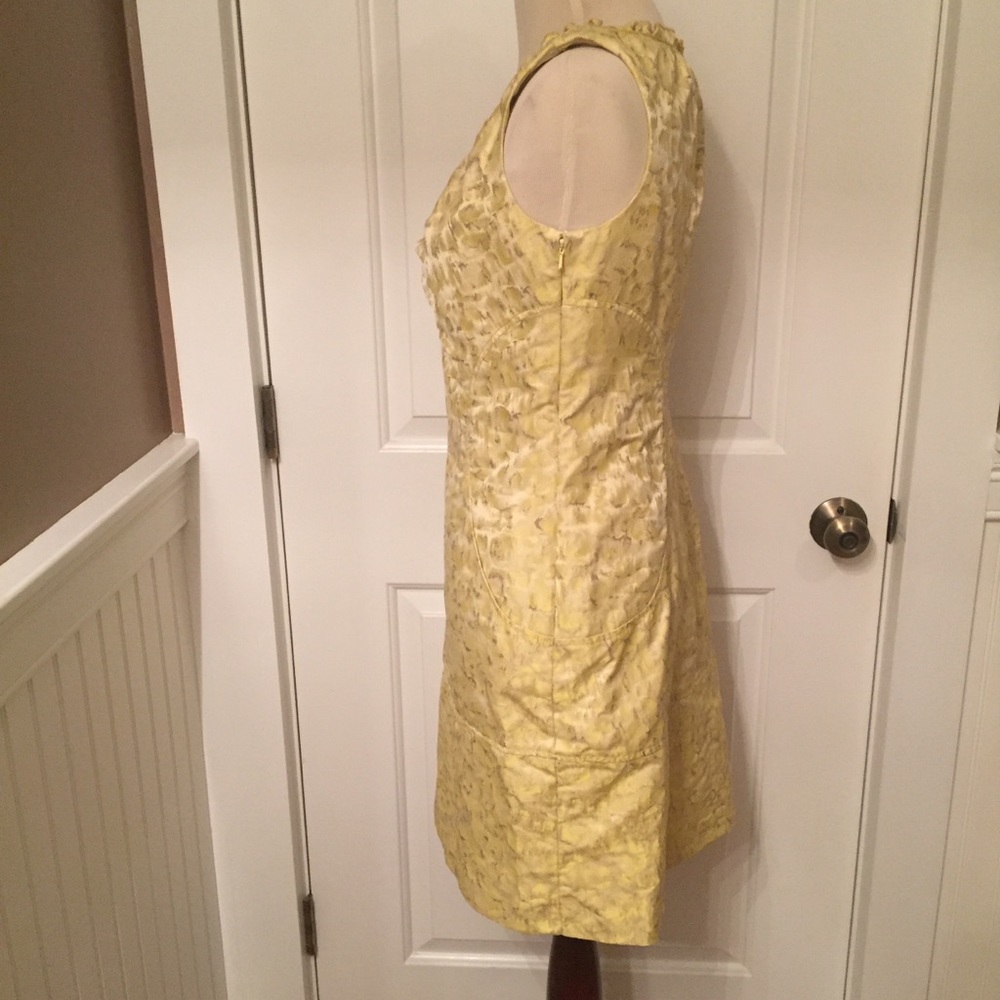 ETCETERA DRESS YELLOW SILVER SHIMMER SHEATH Size 4 - Picture 3 of 7